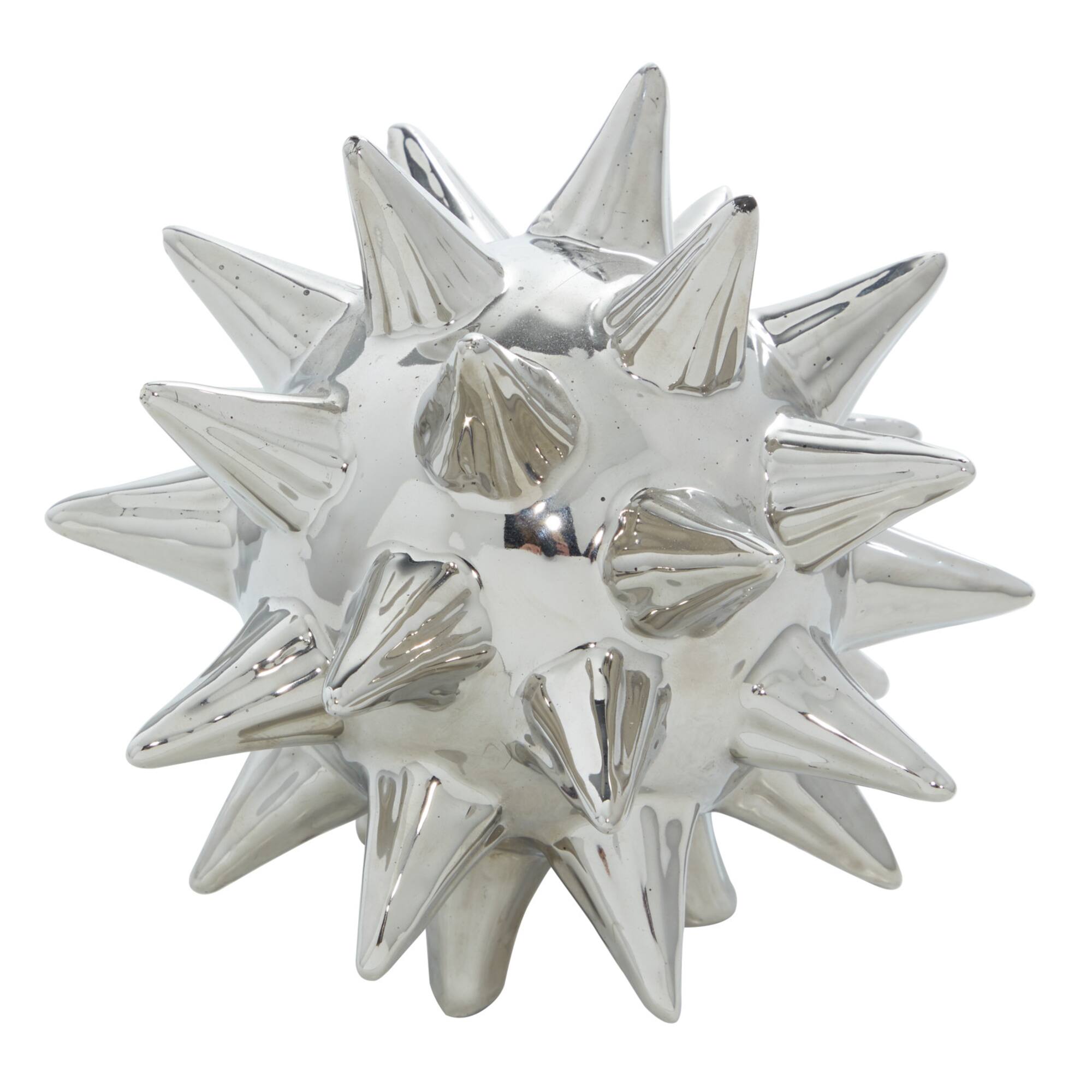 Silver Porcelain Glam Geometric Sculpture Set